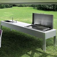 Metal kitchen island ZERODIECImedium-sizecommercialgas