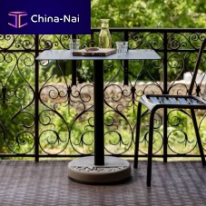 Contemporary bistro table DONUTaluminumaluminum basefiber-reinforced concrete base