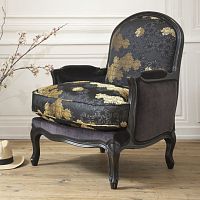Classic armchair MAXIMILIENNEfabricbeechwith removable cushion