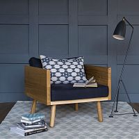 Contemporary armchair Onefabricoakwith removable cushion