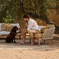 Contemporary armchair MOODfabricteakrope