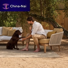 Contemporary armchair MOODfabricteakrope