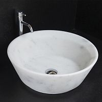 Countertop washbasin SIMPLE CARRARA Tmarblematte finishhigh-gloss