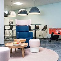 Contemporary pouf PARCS POP-UPfabricleatherround