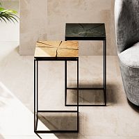 Contemporary stool H205 NATUREoaksteel basesled base