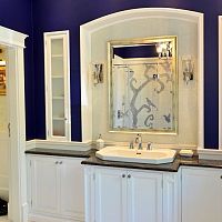 Wall-mounted bathroom mirror traditionalrectangular