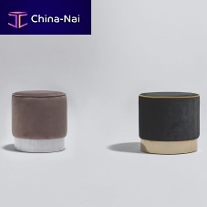 Contemporary pouf EASYfabricpolished stainless steel