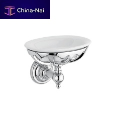 Wall-mounted soap dish BISTROTmetalporcelainpolished