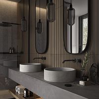 Countertop washbasin concretewithout holewithout overflow