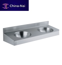 Wall-mounted washbasin 71024stainless steelwith counterdouble