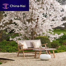 Contemporary pouf GALETceramicroundoutdoor