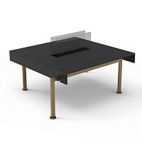 Bioethanol fire pit MIKO steelbrushed stainless steelbrushed brass