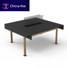 Bioethanol fire pit MIKO steelbrushed stainless steelbrushed brass