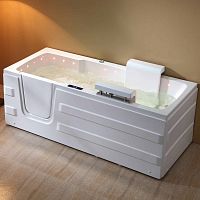 Free-standing bathtub OCANEfor handicappedwalk-inhydromassage