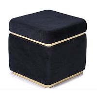 Contemporary pouf Aurisvelvetleathersquare