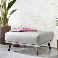 Contemporary ottoman COSTURAfabricleatherrectangular