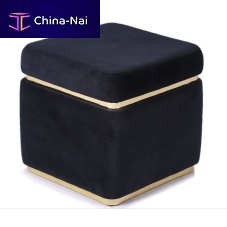 Contemporary pouf Aurisvelvetleathersquare