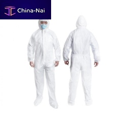 Unisex protective coveralls polyethylenedisposablewhite