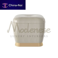 Contemporary pouf Urban Chic fabricleathermetal