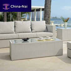 Contemporary coffee table NORTHglassfabric baserectangular
