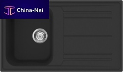 Single-bowl kitchen sink GLAME: SN5086with drainboardgraniteovermount