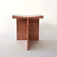 Minimalist design stool Thebes - Rosso Veronamarblemarble baseT-base