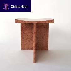 Minimalist design stool Thebes - Rosso Veronamarblemarble baseT-base