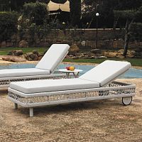 Contemporary sun lounger VERONAacrylic fabricaluminumrope