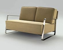 Contemporary sofa FUJIYAMAbeigesteel2-person