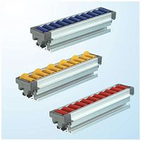 Skate wheel conveyor Rulliera Portantehorizontalwith adjustable slopevertical