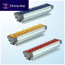 Skate wheel conveyor Rulliera Portantehorizontalwith adjustable slopevertical