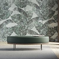 Contemporary ottoman BEVERLYfabricleathermetal