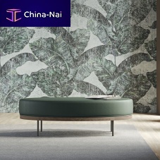 Contemporary ottoman BEVERLYfabricleathermetal