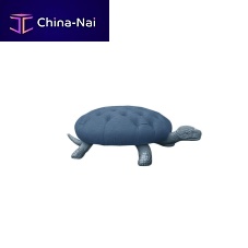 Original design pouf Turtlefabricleatherwooden
