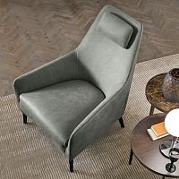 Contemporary armchair CAROLfabricleatherwith headrest
