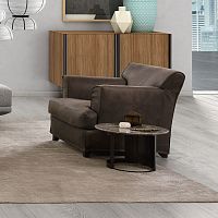 Traditional armchair Maryanne Loungefabricleatherwooden