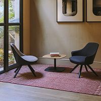 Contemporary lounge chair KAIAK SPINfabricmolded plywoodoak