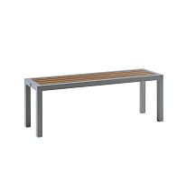 Contemporary garden bench KALIFE woodenlacquered aluminumwithout backrest