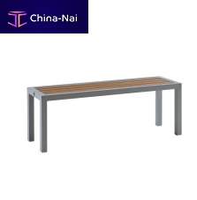 Contemporary garden bench KALIFE woodenlacquered aluminumwithout backrest