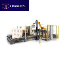 Robotic palletizing cell HRS handlingfeedfor machine tools