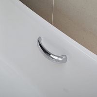 Chromed metal grab bar Handlescurvedsurface-mountedcommercial