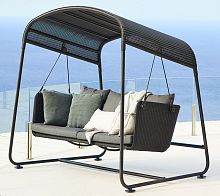 Thermo-lacquered steel garden swing seat CAVE : 8557self-supporting