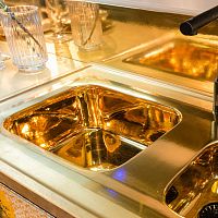 Double kitchen sink ARGO E PLUTOwith drainboardmetalovermount