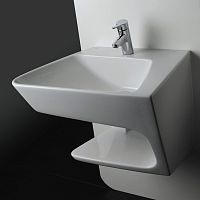 Wall-mounted washbasin LINK RIGHT: C65307/C65308ceramicwith shelfcontemporary