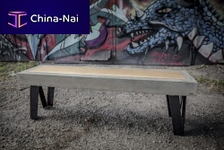 Contemporary garden bench PATRIAMoakmetalconcrete