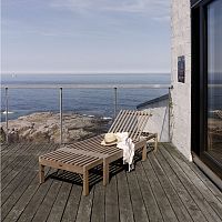 Contemporary sun lounger SKAGERAK - RIVIERAteakadjustable backrest