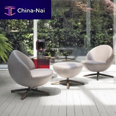Contemporary armchair VOVOfabricmetalwith footrest