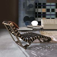 Contemporary chaise longue ENJOYleatherropechestnut