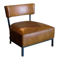 Contemporary fireside chair Alfaleatherpainted aluminumwith removable cover