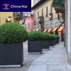 Stainless steel planter QUADRAsquarecubehigh-resistance